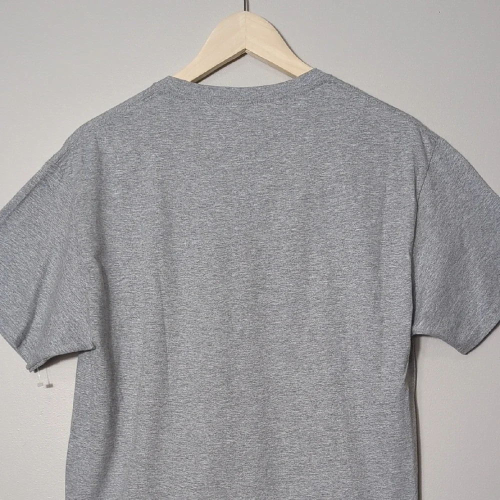 Fruit of the Loom Cotton Gray Novelty T-Shirt Unisex Medium Black Cat Impress Me